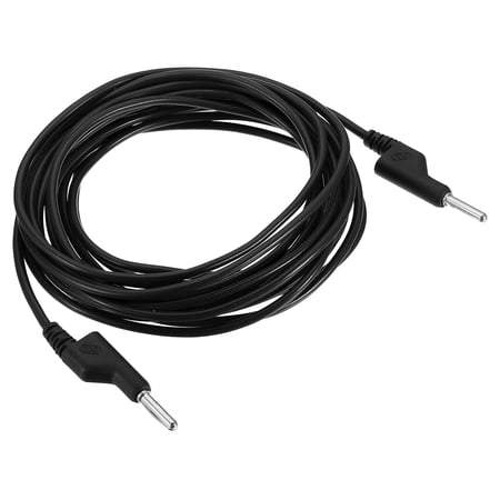 Uxcell 5m Banana Plug to Banana Plug Test 3.5mm OD 1000V/20A 15AWG Copper Stackable Cable Line Wire, Black