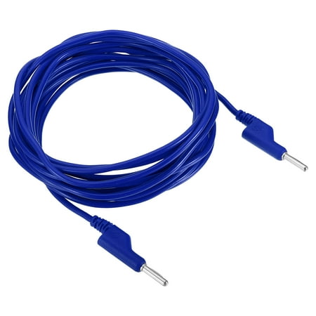 Uxcell 5m Banana Plug to Banana Plug Test 4mm OD 1000V/20A 13AWG Copper Stackable Cable Line Wire, Blue