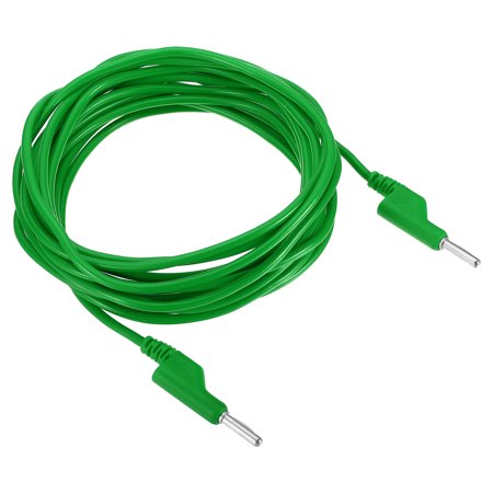 Uxcell 5m Banana Plug to Banana Plug Test 4mm OD 1000V/20A 13AWG Copper Stackable Cable Line Wire, Green
