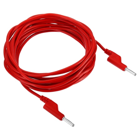 Uxcell 5m Banana Plug to Banana Plug Test 4mm OD 1000V/20A 13AWG Copper Stackable Cable Line Wire, Red