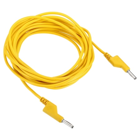 Uxcell 5m Banana Plug to Banana Plug Test 4mm OD 1000V/20A 13AWG Copper Stackable Cable Line Wire, Yellow
