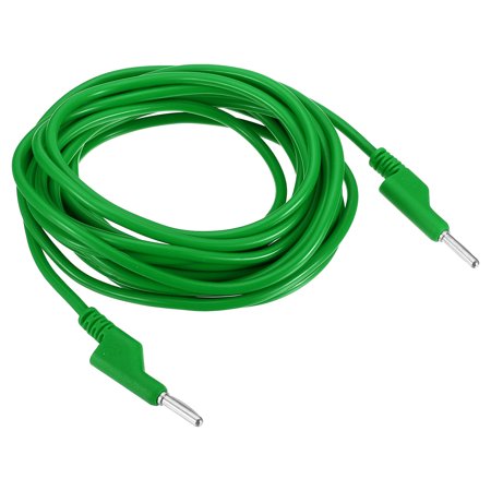 Uxcell 5m Banana Plug to Banana Plug Test 5mm OD 1000V/20A 11AWG Copper Stackable Cable Line Wire, Green