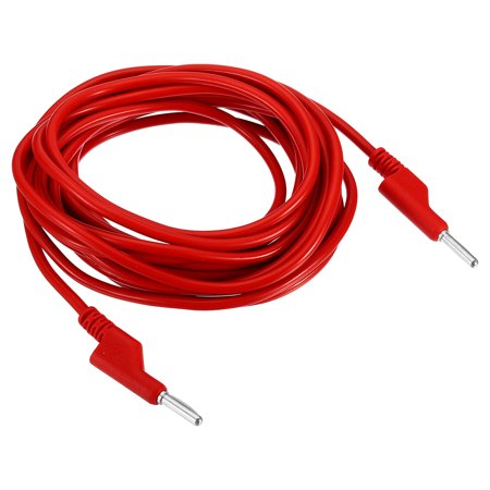 Uxcell 5m Banana Plug to Banana Plug Test 5mm OD 1000V/20A 11AWG Copper Stackable Cable Line Wire, Red