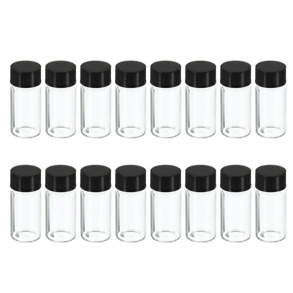 Uxcell 5mL Glass Vials with Screw Caps Liquid Sample Vial Storage, Clear 16Pcs