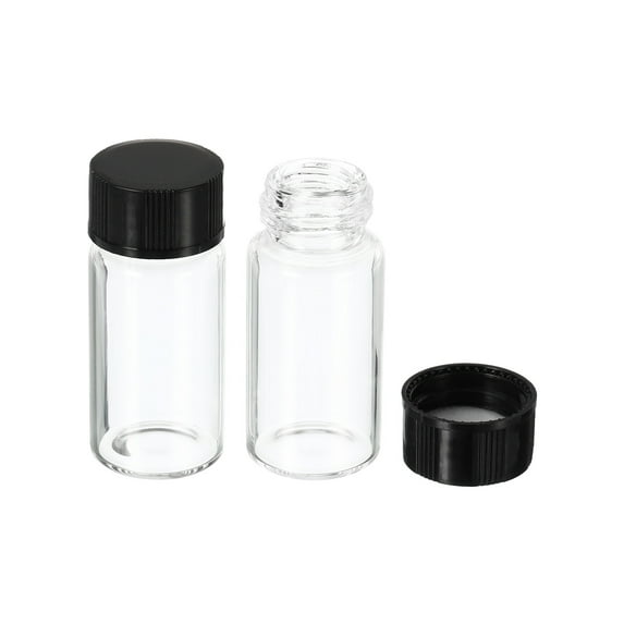 Uxcell 5mL Reagent Glass Storage Bottle Round Plastic Screw Cap Lab Home Clear 10 Pack