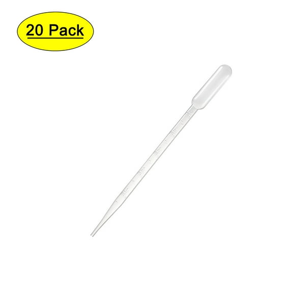 Uxcell 5ml 205mm Graduated Liquid Drop Droppers Disposable Pipettes 20 Pack