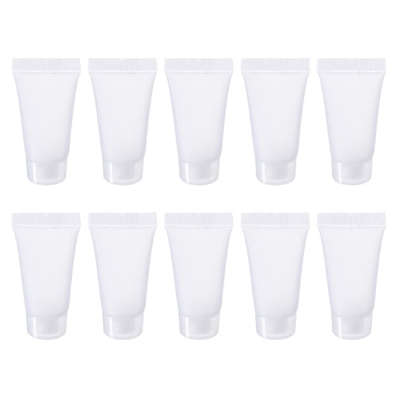 Uxcell 5ml Squeeze Tube Empty Cosmetic Tubes Plastic with Flip Lid Translucent Frosted 50 Pack