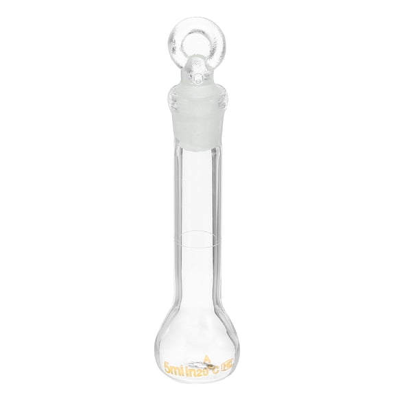 Uxcell 5ml Tolerance 0.02ml 3.3 Borosilicate Glass Volumetric Flask with Glass Stopper, Clear