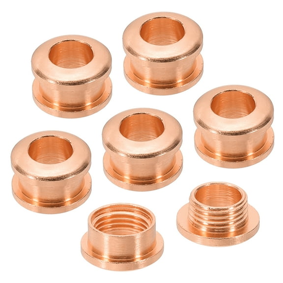Uxcell 5mm(1/5 inch) Solid Brass Hole Eyelets, 6 Pcs Arc Surface Self Backing Grommets with Washer for Leather Craft, Rose Gold