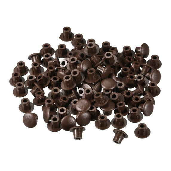 Uxcell 5mm(3/16") Dia PP Screw Hole Plugs for Furniture Cupboard, Dark Brown 180 Pack