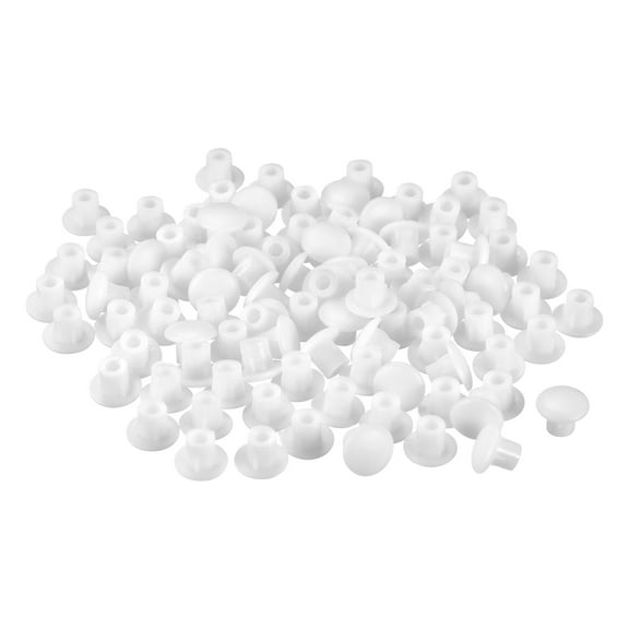 Uxcell 5mm(3/16") Dia PP Screw Hole Plugs for Furniture Cupboard, Milky White 96 Pack