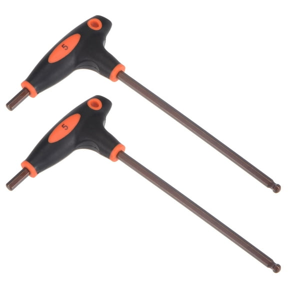Uxcell 5mm Ball End Hex T-Handle Wrench Spanner, Metric S2 Steel 2 Pack
