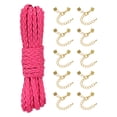 thumbnail image 1 of Uxcell 5mm Braided Leather Cord, 5.47 Yards PU Flat Leather String Strip Rope with 10 Gold Ribbon Crimp Ends for Necklaces Bracelets Lanyard, Jewelry Making DIY Projects, Medium Red, 1 of 6