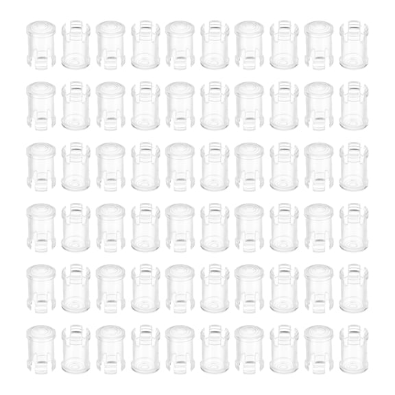 Uxcell 5mm Clear Light-Emitting Diode Holder Clip, 60 Pack LED Lamp Socket Bulb Cap Protective Cover for Bezel Mount Panel Display, Transparent