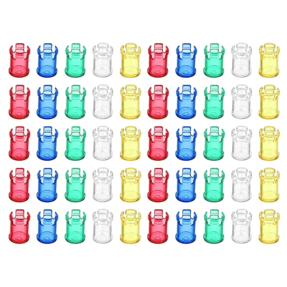 Uxcell 5mm Clear Light Emitting Diode Holder Clip, LED Lamp Socket Bulb Cap Protective Cover Multicolored 50 in 1 Set