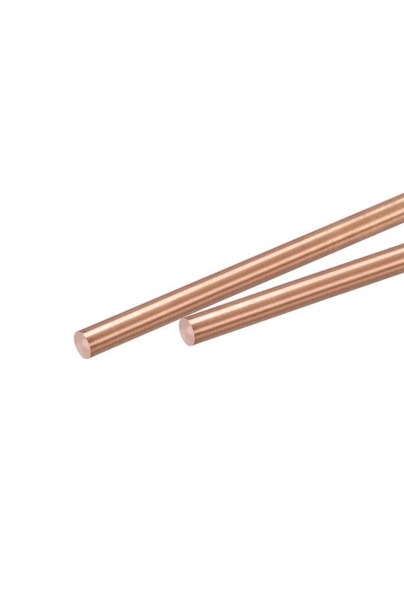5mm Dia. 250mm Length Solid Copper Round Rod Lathe Bar Stock for DIY Craft 2pack