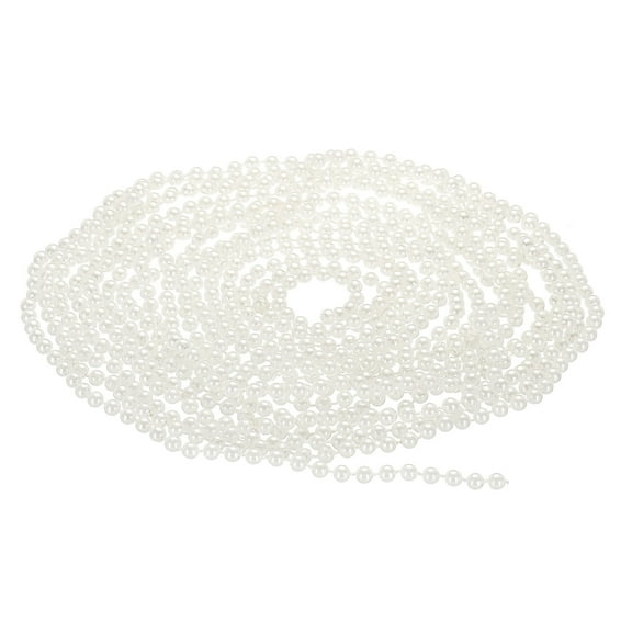 Uxcell 5mm Faux Pearl Beads Garland, 16.4 Ft Pearl String Chain Pearl Roll, White