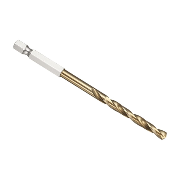 Uxcell 5mm Hex Shank Drill Bit, M2 High-Speed Steel Bits Quick Change Design for Impact Driver 135 Gold Finish for Stainless Steel Hard Metal - 6 Pack
