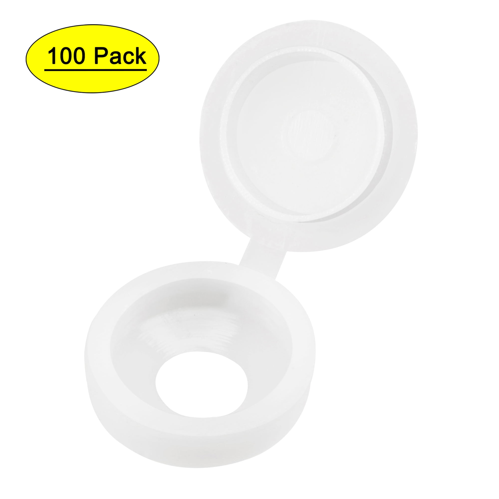 Uxcell 5mm Hole Plastic Hinged Screw Cover Caps Fold Snap White 100