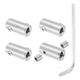 thumbnail image 1 of Uxcell 5mm Hole Wire Rope Clips Set, 4 Pcs 304 Stainless Steel Double Holes Lock Cable Clamps Clip with M5 Hexagon Screws Spanner for  Wire Rope Fitting, Silver, 1 of 7