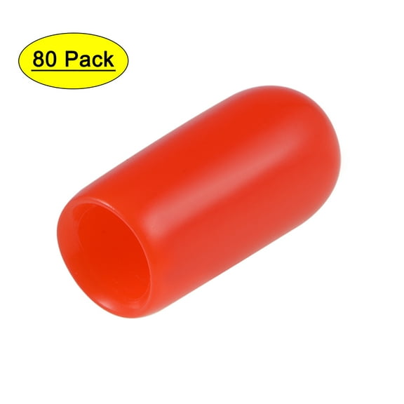 Uxcell 5mm ID Red Screw Thread Protectors Vinyl End Caps 80 Pack