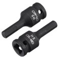 thumbnail image 1 of Uxcell 5mm Impact Hex Bit Socket, 1/4" Square Drive 35mm Length CR-MO Metric Sizes 2 Pack, 1 of 5
