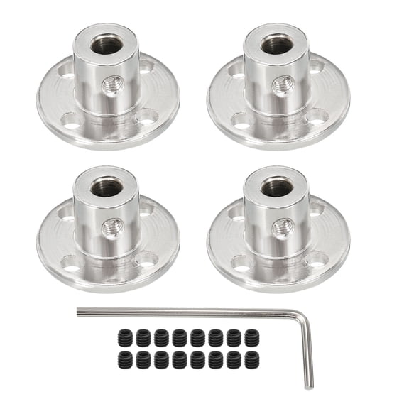 Uxcell 5mm Inner Dia H12 x D10 Rigid Flange Coupling Motor Guide Shaft Coupler Motor Connector DIY Parts