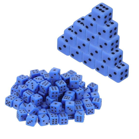 Uxcell 5mm Mini Dice, Translucent Acrylic Tiny 6 Sided Square Corner Dice Bulk Perfect for Board Games, Table Game, Party Activities & Classroom Teaching (Blue, 100pcs)
