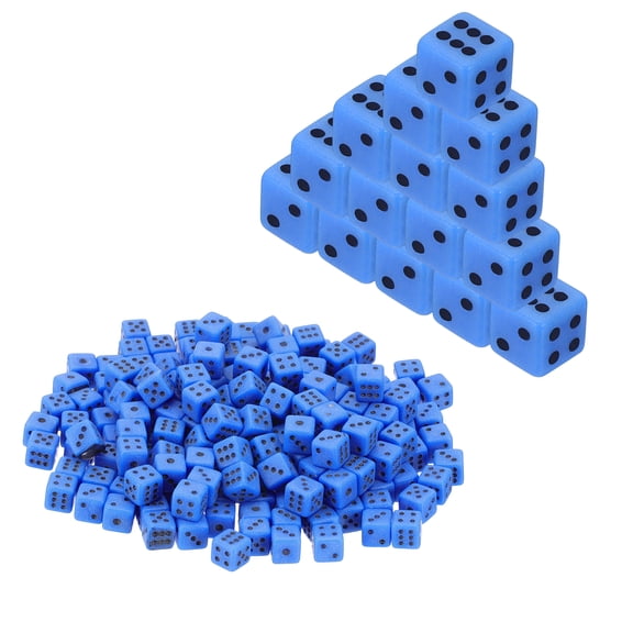 Uxcell 5mm Mini Dice, Translucent Acrylic Tiny 6 Sided Square Corner Dice Bulk Perfect for Board Games, Table Game, Party Activities & Classroom Teaching (Blue, 200pcs)
