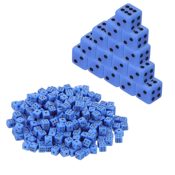 Uxcell 5mm Mini Dice, Translucent Acrylic Tiny 6 Sided Square Corner Dice Bulk Perfect for Board Games, Table Game, Party Activities & Classroom Teaching (Blue, 300pcs)
