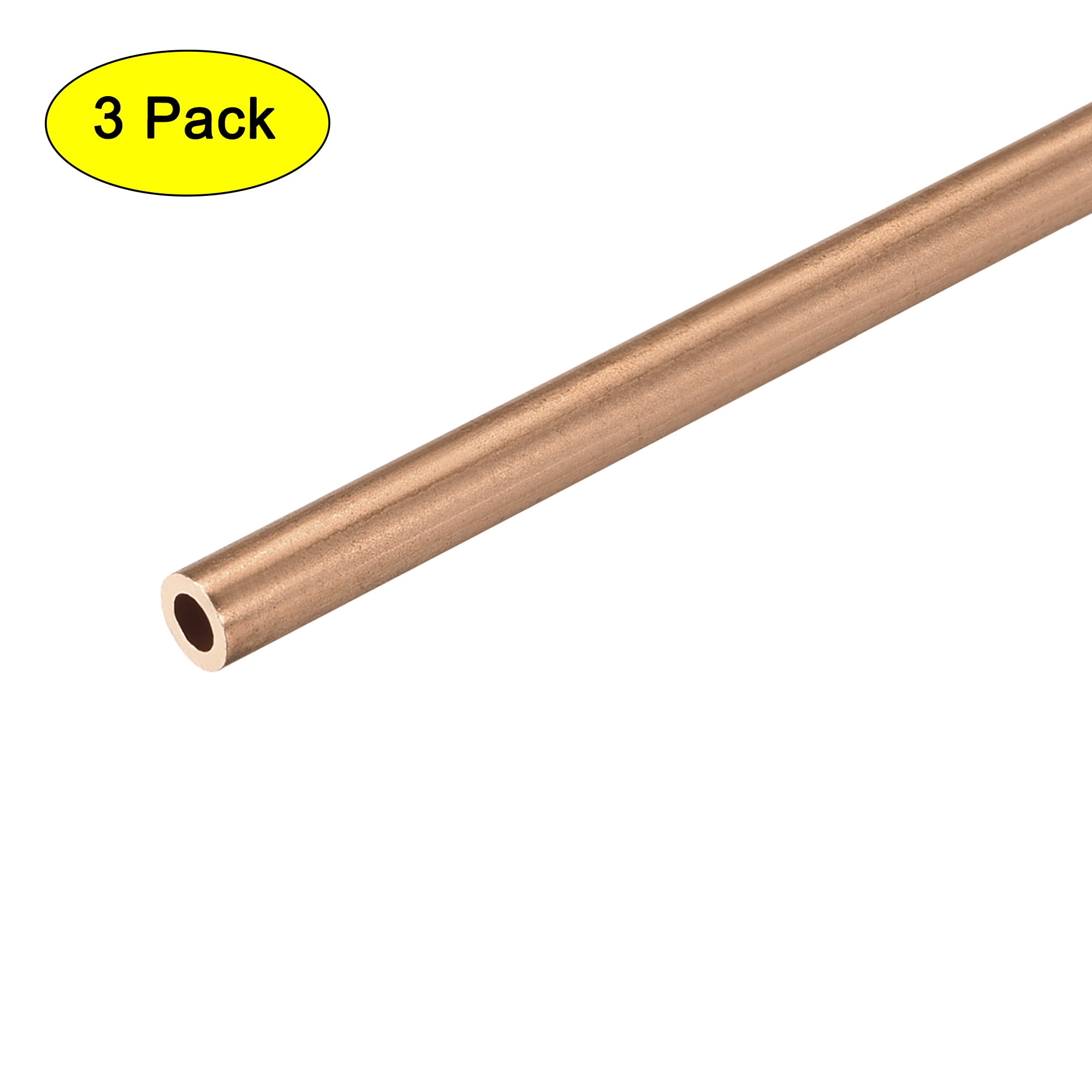 Brass Tube, 4mm 5mm 6mm OD x 0.5mm Wall Thickness 300mm Length Pipe, Pack  of 3 