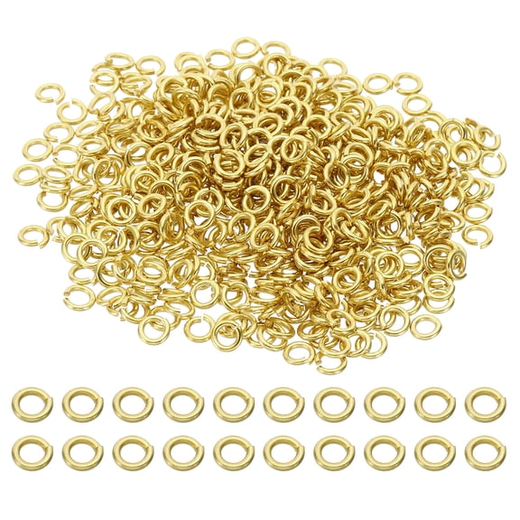 Uxcell 5mm Open Jump Rings, 500Pcs Solid Copper Round Ring Charm Loops Connectors, Copper