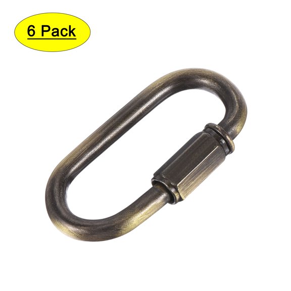 Uxcell 5mm Oval Shape Quick Link Screw Lock Chain Connector Bronze 6 Pack