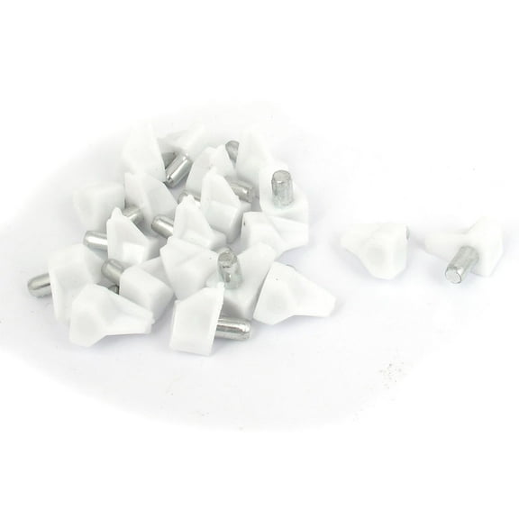 Uxcell 5mm Plastic Shelf Support Holder Peg Stud Pin for Kitchen Furniture Shelves, 20 Pack