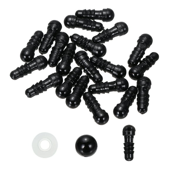 Uxcell 5mm Safety Eyes, 30 Pcs Plastic Craft Eyes with Protective Film Safety Eyes with Washers for Stuffed Animals Crochet Toys Dolls DIY Craft Making, Black