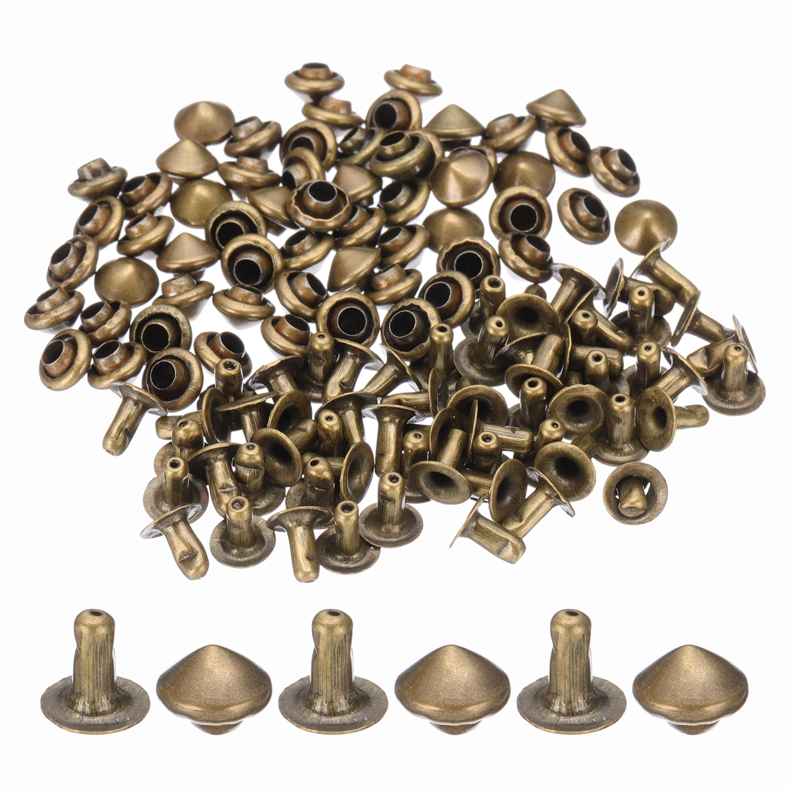 Uxcell 5mm Spike Rivets, 60 Sets Square Studs Rivet Rapid Punk Spikes ...