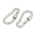 thumbnail image 1 of Uxcell 5mm Thick 304 Stainless Steel Spring Snap Hook Carabiner Screw Lock Keyring 2pcs, 1 of 1
