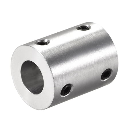 Uxcell 5mm to 10mm Bore Rigid Coupling 25mm Length 20mm Diameter Aluminum Alloy Shaft Connector Coupler Silver