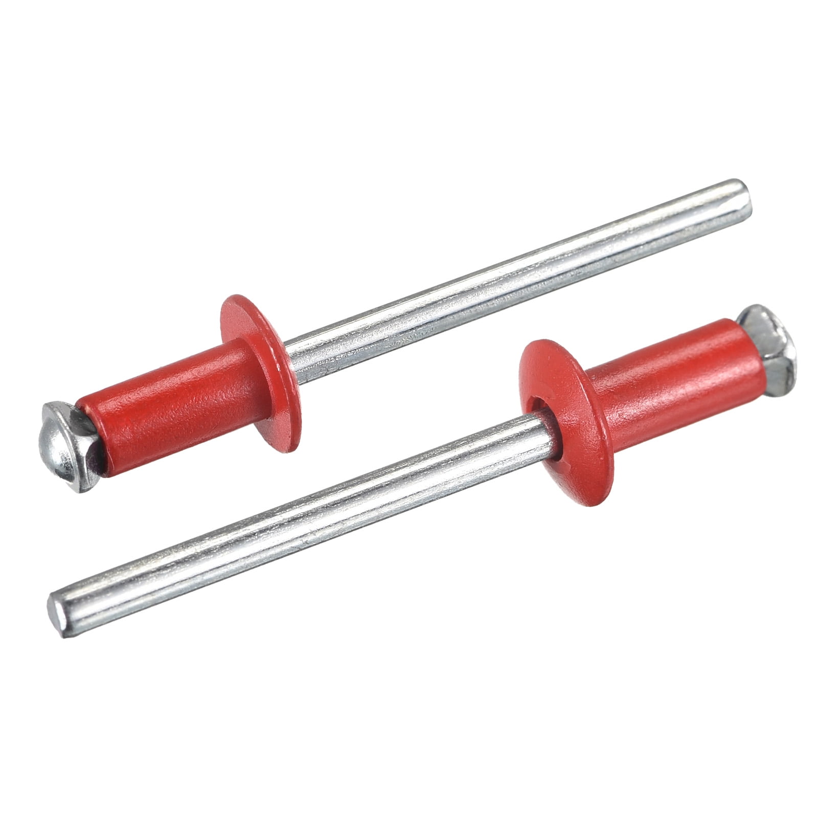 Red Rivet Uxcell 5mm x 10mm Aluminum Open End Flat Round Head Blind Rivets, Red ...
