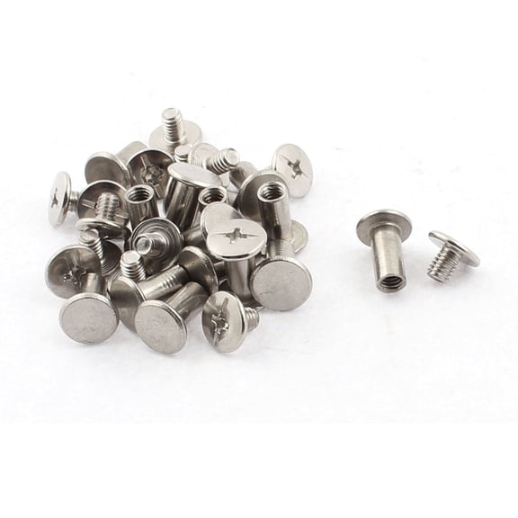 Uxcell 5mm x 10mm Binding Chicago Screw Post for Leather Purse Scrapbook (15-pack)