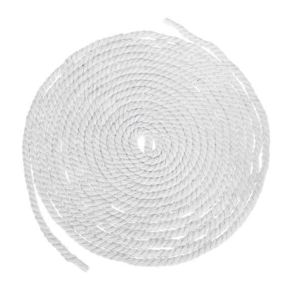 Uxcell 0.2" x 18 Feet White Cotton Rope 3 Strand for DIY Wall Hanging Knotting