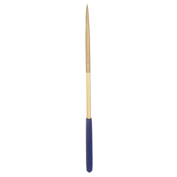 Uxcell 5mm x 180mm Titanium Coated Round Diamond Needle Files with TPU Handle