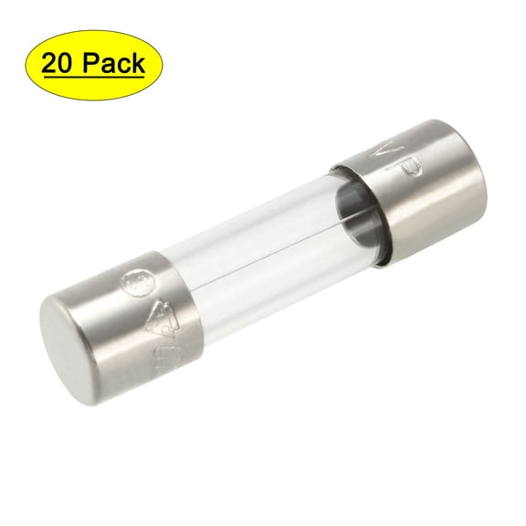 Uxcell 5mm x 20mm 250V 2A Slow Blow Glass Cartridge Fuse 20Pcs