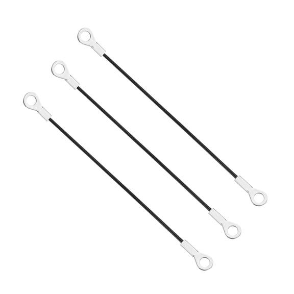 Uxcell 5mm x 30cm Lanyard Cable, 3 PCS 304 Stainless Steel Cable Eyelets Ended Short Wire Rope Lanyard Safety Tether Chain Lock for Outdoor Gate Curtains Hanging Lamps, Black