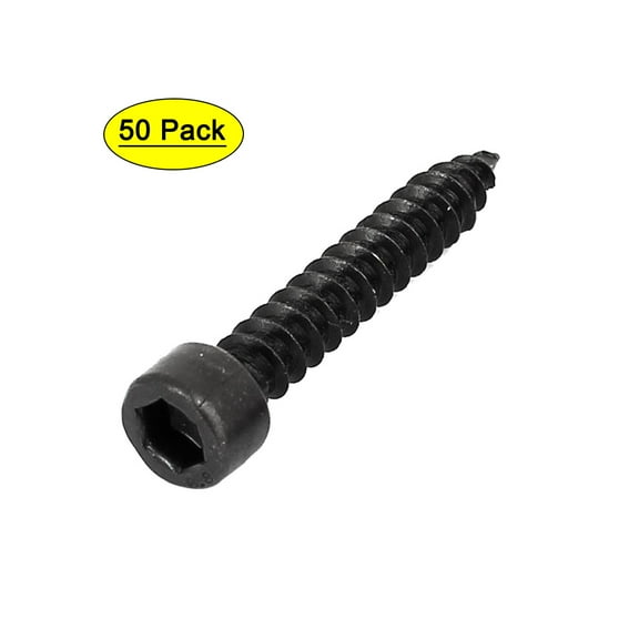 Uxcell 5mm x 30mm Threaded Carbon Steel Hexagon Head Self Tapping Screws (50-pack)