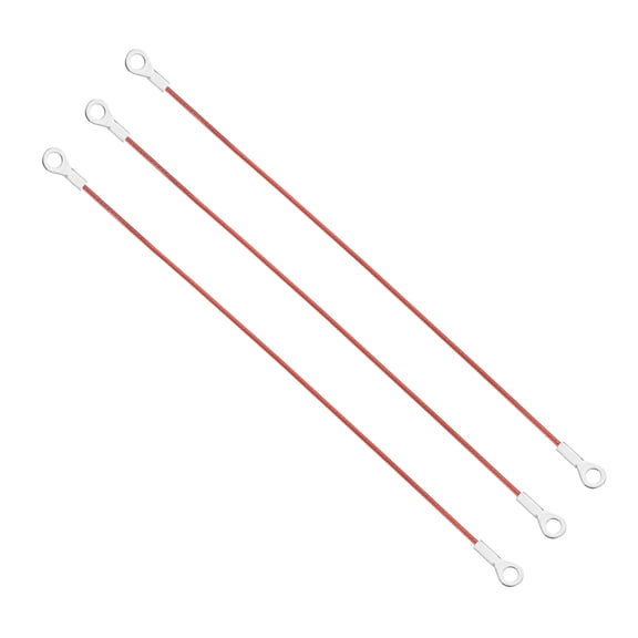 Uxcell 5mm x 50cm Lanyard Cable, 3 PCS 304 Stainless Steel Cable Eyelets Ended Short Wire Rope Lanyard Safety Tether Chain Lock for Outdoor Gate Curtains Hanging Lamps, Red