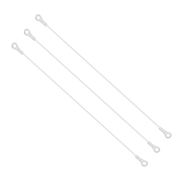 Uxcell 5mm x 50cm Lanyard Cable 3Pcs 304 Stainless Steel Wire Rope Lanyard for Outdoor Gate Curtains Hanging Lamps White