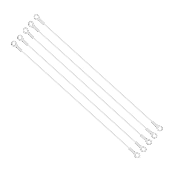 Uxcell 5mm x 50cm Lanyard Cable, 5 PCS 304 Stainless Steel Cable Eyelets Ended Short Wire Rope Lanyard Safety Tether Chain Lock for Outdoor Gate Curtains Hanging Lamps, White