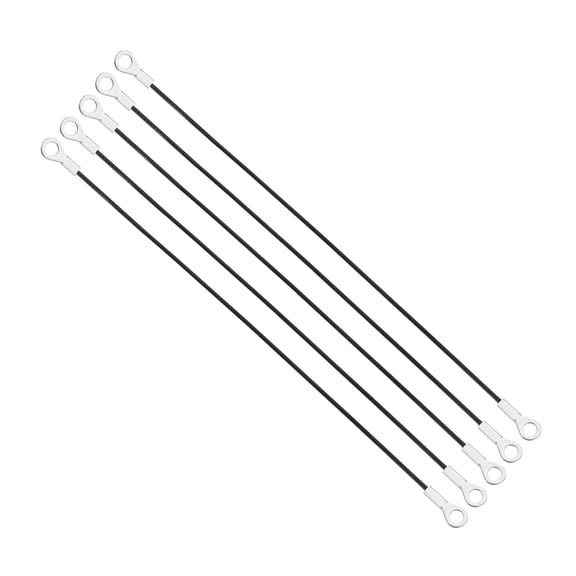 Uxcell 5mm x 50cm Lanyard Cable 5Pcs 304 Stainless Steel Wire Rope Lanyard for Outdoor Gate Curtains Hanging Lamps Black