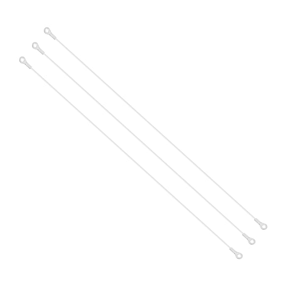 Uxcell 5mm x 80cm Lanyard Cable 3Pcs 304 Stainless Steel Wire Rope Lanyard for Outdoor Gate Curtains Hanging Lamps White